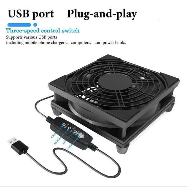 Home Router For Ipad USB-Powered Computer 3-Speed Adjustable Silent Fan Cooling with Controller