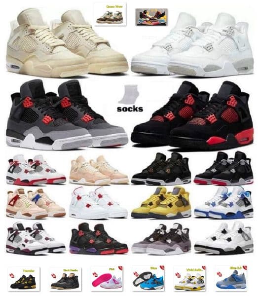 3y-7y Cat Big boy shoes Basketball kid shoe Platform Bred Black Cat Fire Red Yellow Thunder University Military Blue Trainers children Big girls 4s 5s kids trainers