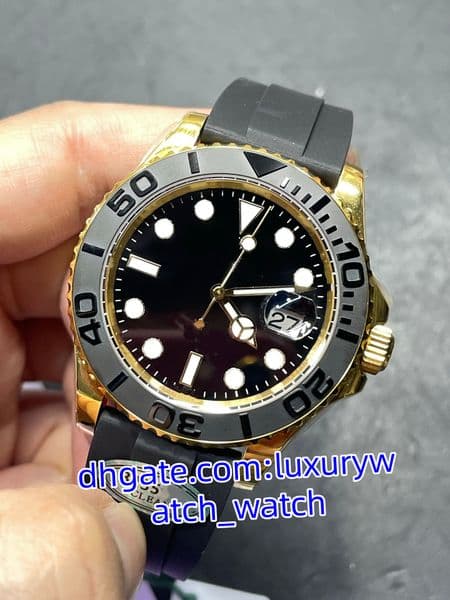 CLEAN MAKE Watchs Mens Yacht BLACK 18K Yellow Gold Rubber 42mm Watch 226658 Mechanical CAL.3235 Movement Men Waterproof Wristwatches With Box Papers