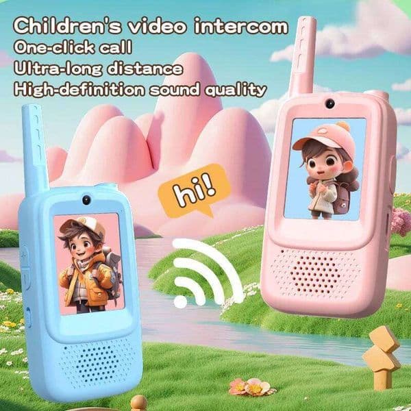 Mini Smart Camera Children Video Walkie Talkie Rechargeable Interphone Outdoor Hiking Walky Talky Kid Gift Cartoon Cute Games
