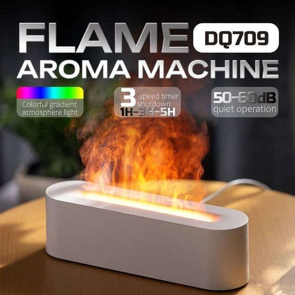 2026 New Flame Aroma Humidifier, 7 Color Night Light, 3 Timers, 150ml, Fine Mist, Quiet, Essential Oil Diffuser for Home Office