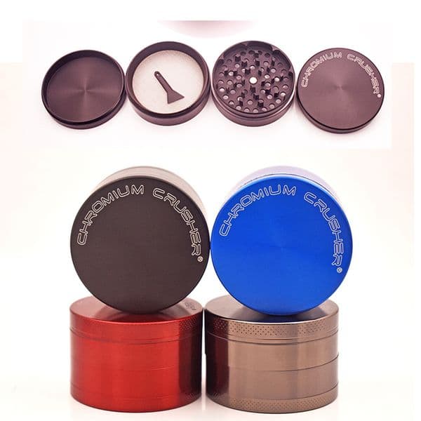 Wholesale CHROMIUM CRUSHER Herb Grinders Smoking OEM Custom 40MM/50MM/55MM/63MM/75MM/100MM Zinc Alloy meal tobacco grinder For Glass Bongs