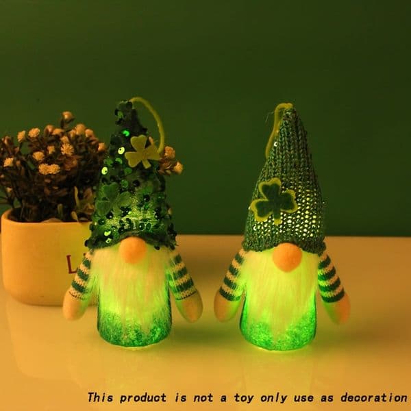 Sequined Hat Elf Doll Party Supplies St Patrick's Day Glowing Rudolph Ornament Decoration 1pc/2pcs