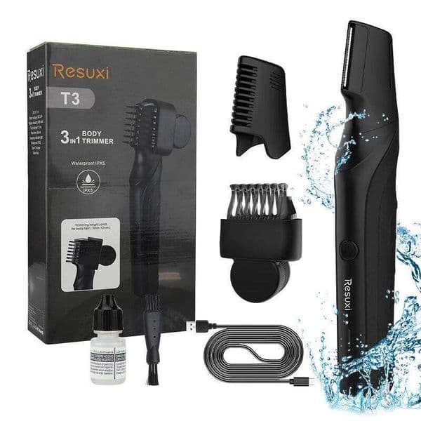 RESUXI T3 Men's Multifunctional Electric Trimmer Full Body Washable Shaver Portable Pubic Hair Clipper Waterproof Razor