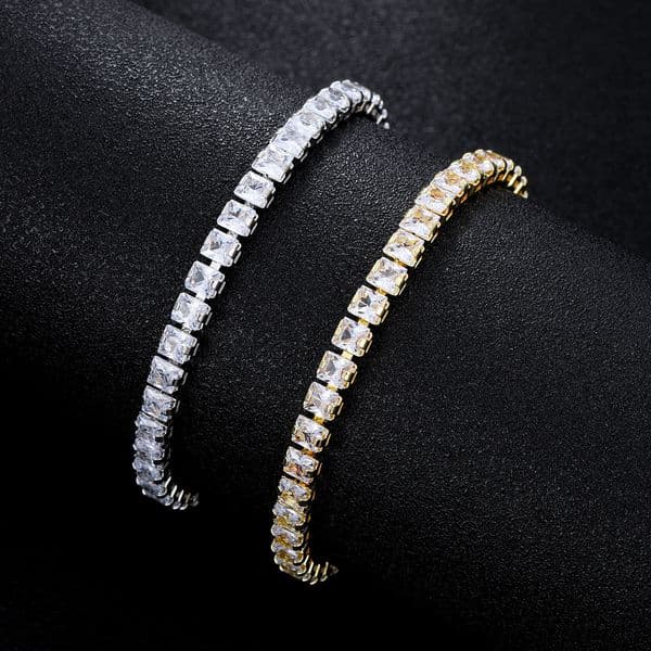 Bracelet Best-Selling Copper Micro-Inlaid Zircon High-End Fashion Jewelry Bracelet Square 4X4 Tennis Bracelet Wholesale Supply