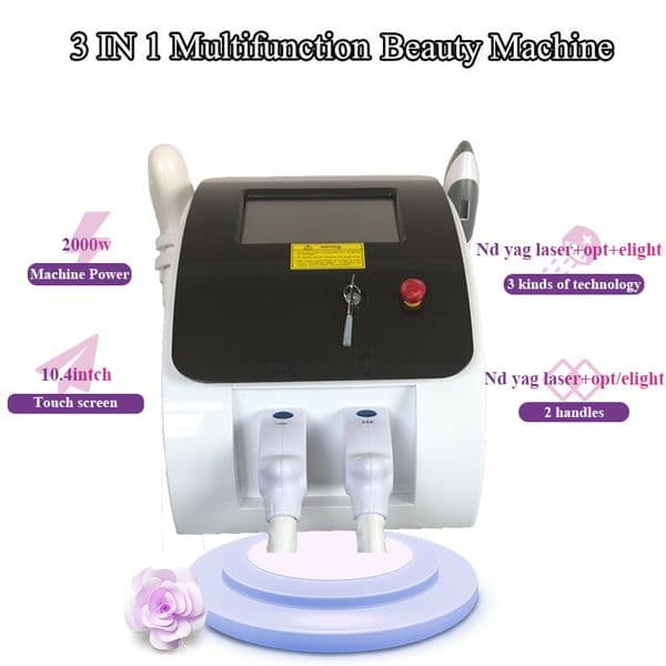 IPL breast lifting 532nm nd yag laser blue tattoo removal opt hair depilation painless q switch skin beauty machine 3 in 1