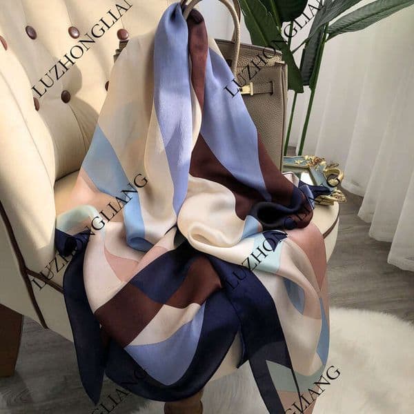 Premium 100% Silk Designer Style Taiguli Holding Hands Same Women's French Niche New Chinese Style Real Tube Top Mulberry Silk Sunscreen Scarf