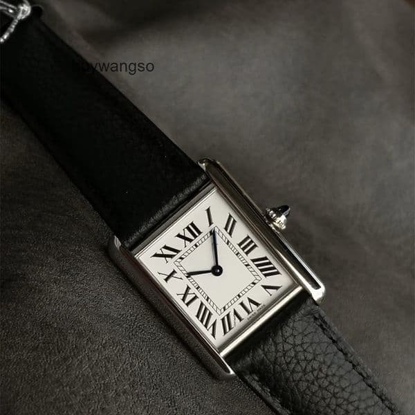 Top quality tanks watch super clone watches watch women designer mens watch swiss quartz movement sapphire glass leather strap 22mm with box B8CA