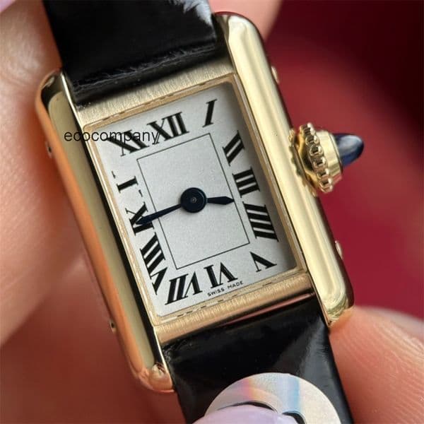 Top quality tanks watch super clone watches designer women mens watch swiss quartz movement sapphire glass leather strap 22mm 25.5mm with box 4FLD