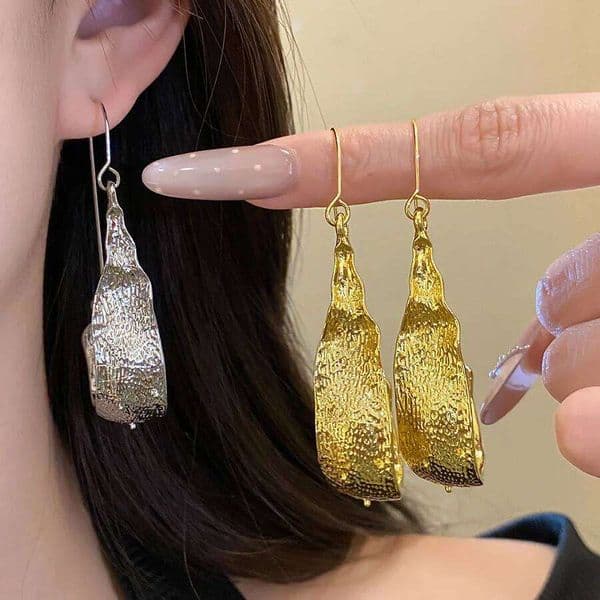 New Fashion Metallic Drop Women U Shape Geometric Irregular Dangle Earrings Minimalist Party Jewelry Gift Accessories