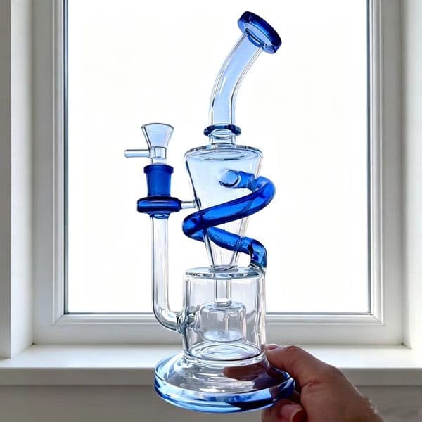 Percolator Glass Water Bongs Smoking Glass Pipe Sprial Hookahs Recycler Oil Bong Heady Smoke Water Pipe With 14mm Bowl