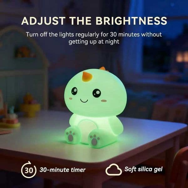 Creative Dinosaur Night LightTouch-Sensitive Dimmable Bedside LampTimer-Enabled Desk Lamp Ideal for Home Decor or as a Gift H260428