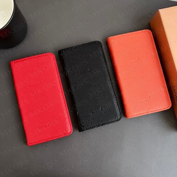 Luxury Wallet Lychee Leather Phone Case for iPhone 17 Air 16 15 14 Plus 13 12 11 Pro Max Protect Emboss Flower Letter Designer TPU Cover Shockproof Shell iPhone17 16pro
