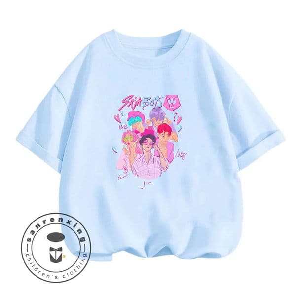 Hot Sale Teen Witch Hunter Group Cartoon Print 2026 New 3D Short Sleeve Tops Summer Casual Children Clothes For Girls