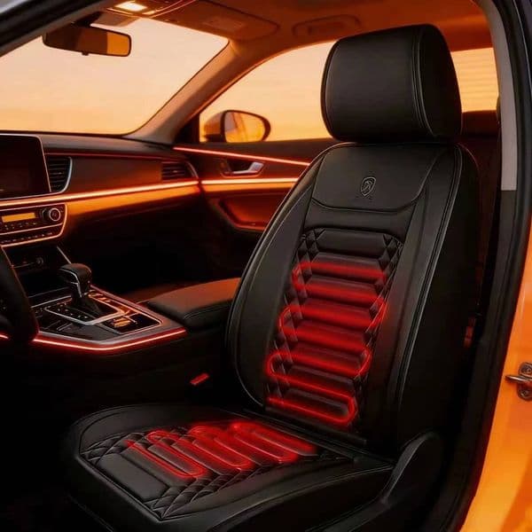 1/2Pcs Winter Heated 12V Heating Warmer Cushion Auto Universal Car Seat Protector Cloak Cover Pads Set