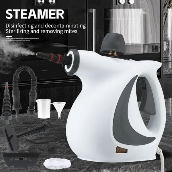 Handheld Steam Cleaner, High Pressure 15s Fast Heating Steamer with 9-Piece Accessories for Kitchen, Bathroom, Car & Home Deep Cleaning