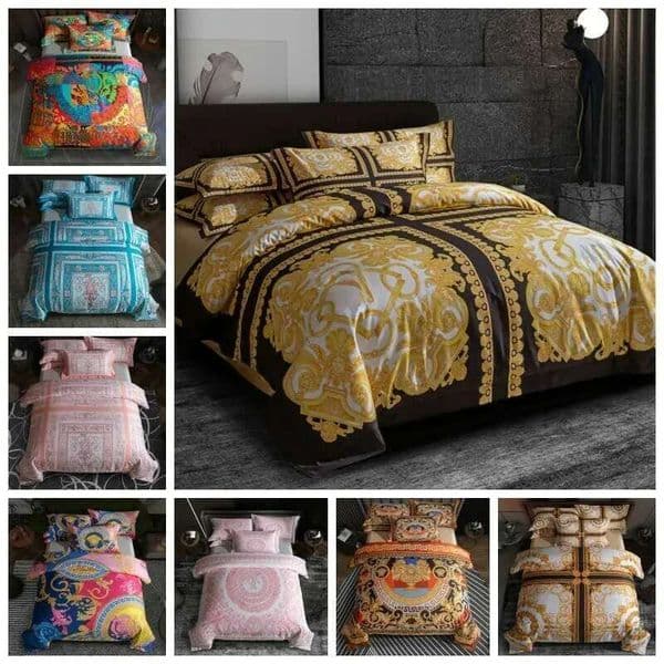 NEW Light Luxury 100-Count Digital Printed Long-Staple Four-Piece Set Pure Cotton Bed Sheet Duvet Cover