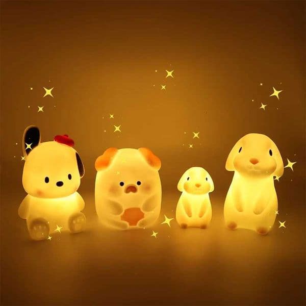 Silica Gel Night Light Bedroom Decor Lights Button Battery Powered Moonlight Animal Lamps Children Gift Decorative Lamp H260428