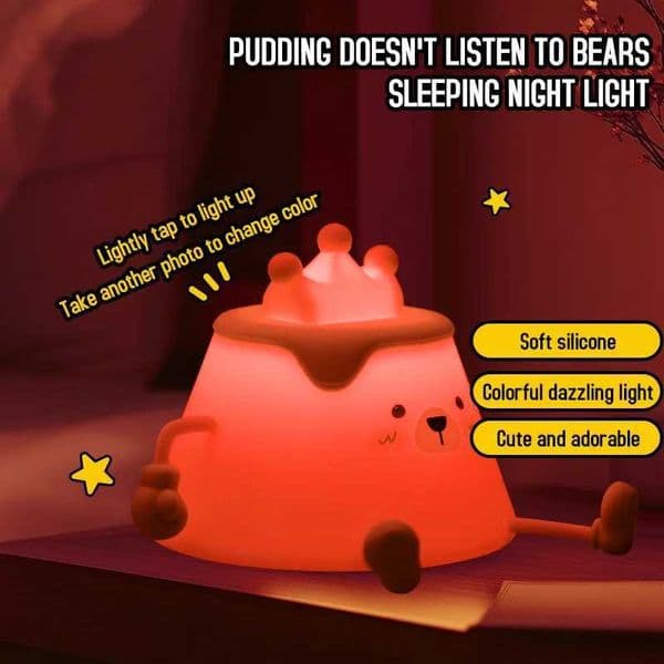 Pudding Led Night Light Silicone Table Lamp LED Touch Lamps Mood light Charging Bedside Cute Bedroom Decor Kid Birthday Gifts H260428