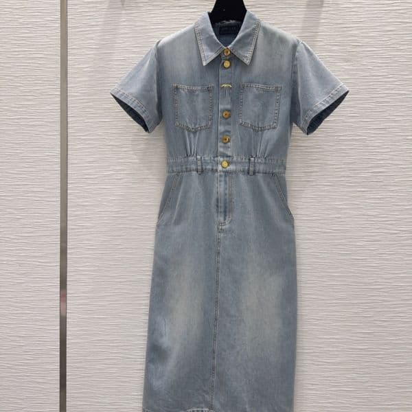 dresses woman Designer dresses for women Luxury Denim dresses Spring/Summer Fashion casual chic waist short sleeve Casual dresses M02