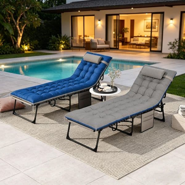 Cozy Outdoor Lounge Chairs Set Of 2 Adjustable Folding Pool Lounge Outdoor Chaise Lounge Chair Folding Lounge Chairs