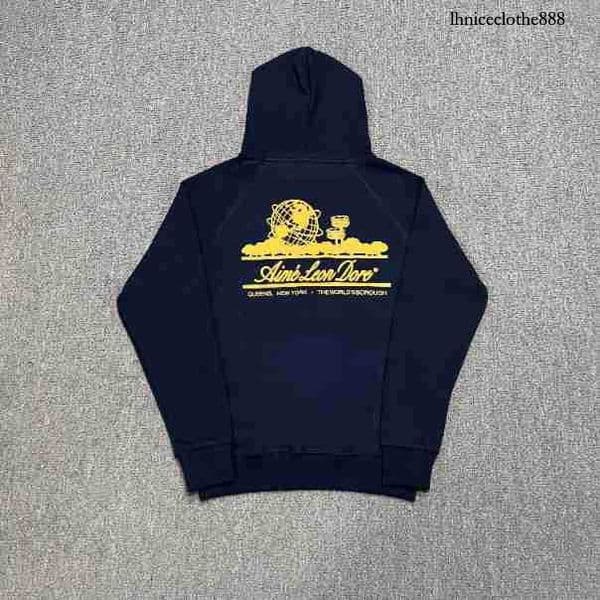 Tt Atime Leon Dore New York Queens Landmark Building Print Hoodie Simple Versatile Letter Sweatshirt 65 cd