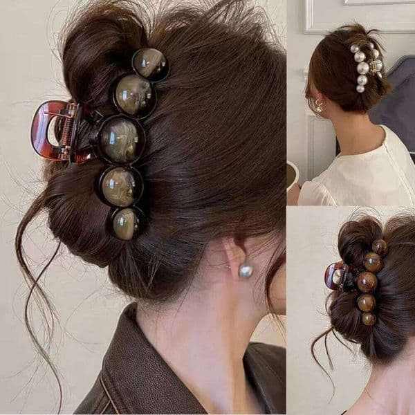 Acrylic Pearl Claw for Women Geometric Plastic Hairpins Shark Fashion Crab Clip Pins Hair Accessories