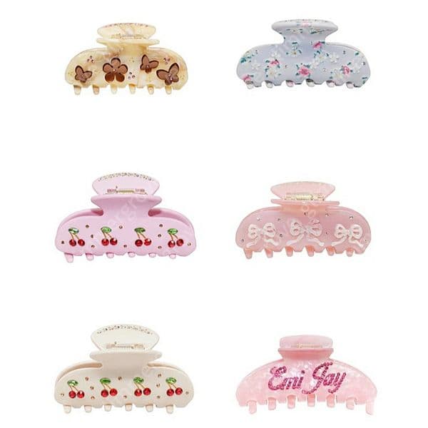 Premium Acetate Claw Clip Designer Y2K Sweet Girl Hair Clips Fashion Luxury Hair Claw Clips for Women Diamond Inlaid Shark Clip Barrettes