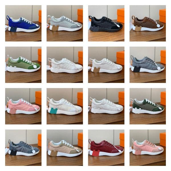 Designer Sneakers for men Bouncing Sneakers Men Women Suede Mesh Breathable Running Shoes Non Slip Rubber Sole Flats White Black leather Sneakers Men Casual shoes