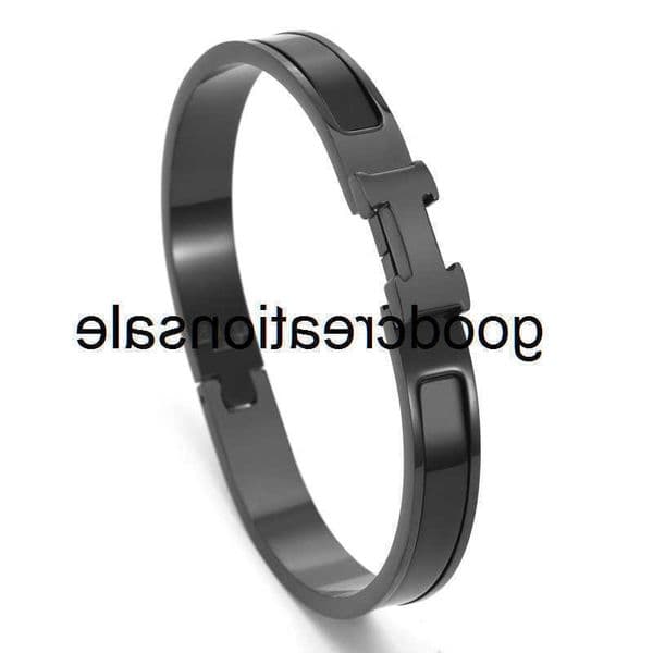Designer H Bangle Best-selling 8mm wide gunmetal-plated stainless steel letter H bracelet with matte rotating clasp Black Warrior couples bracelet LSVP