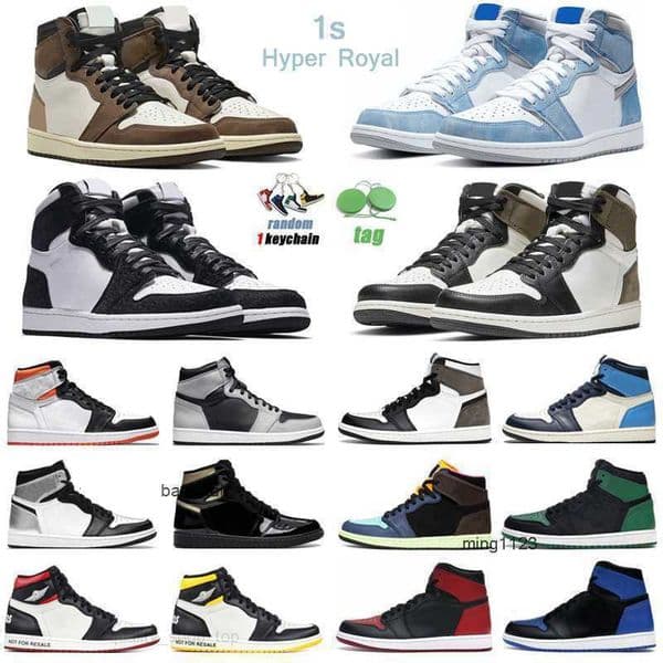 Top Quality 1s Hyper Royal High OG Basketball Shoes Men Women 1 Seafoam Pollen Military Blue Electro Orange Dark Mocha Mens Trainers Sport World Cup
