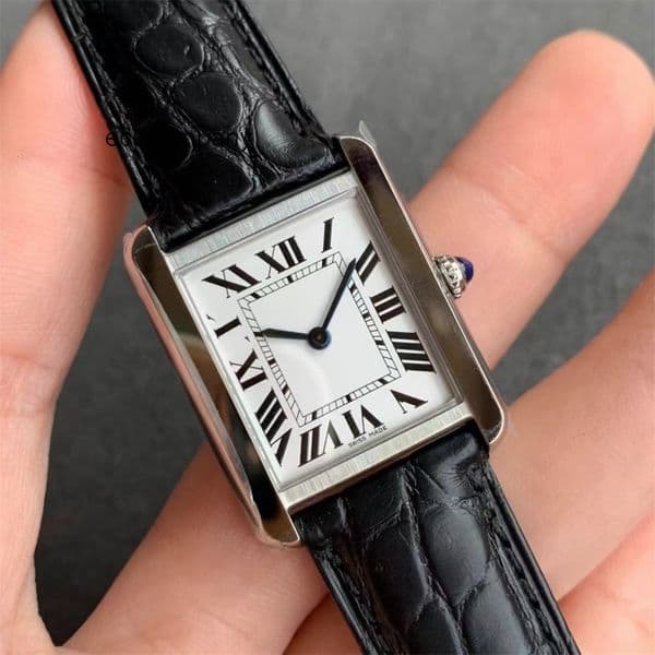 Top quality tanks watch super clone watches designer women mens watch swiss quartz movement sapphire glass leather strap 22mm 25.5mm with box JJZ2