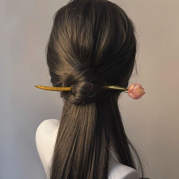 Bestseller Retro New Chinese Small Lotus Solid Wood Ancient Style Wooden Hairpin, Hair Accessory For Hanfu And Traditional Costumes Ddmyhappy