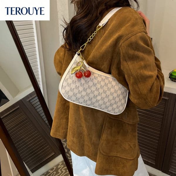 TEROUYE2026 New Product French Printed Alphabet Design Super popular Underarm Bag Summer New Fashion Simple Style Women's Shoulder Bag Elegant Luxury Bag