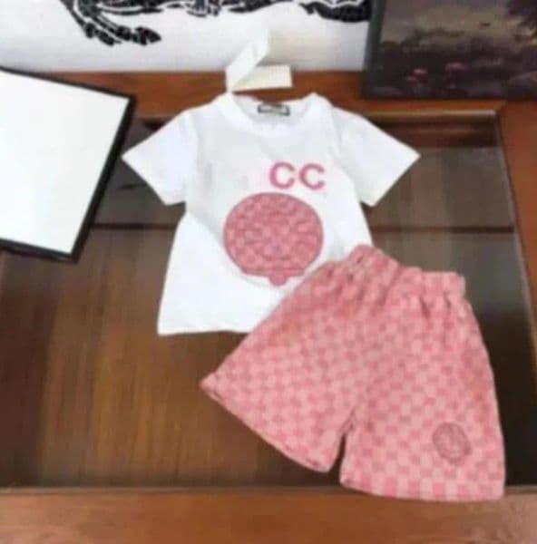 Kids Summer Clothing Set Designer Brand LOGO Cotton Short Sleeves Clothes Suits Tops Pants Baby Toddler Boy Clothing Kids Children Girl Outfits AAA