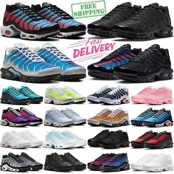 TNS shoe running shoes sneakers mens trainers Triple Black White Hyper Blue women men outdoor sports sneaker size 36-46