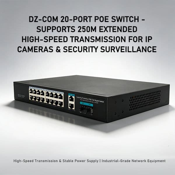 DZ-COM 11 Port POE Switch 10/100Mbps 8 POE + 2 Gigabit Uplink + 1 SFP 96W Power Supply