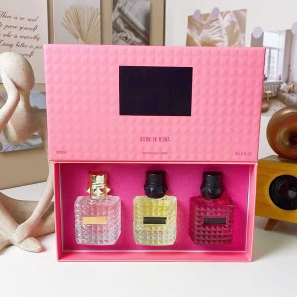 Promotion luxuries designers Perfume man woman 3pcs set with suit box kit roma essence Fragrance PARFUM High quality incense spray charming for all skin fast ship