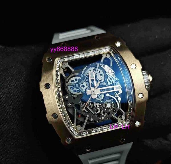 Designer Watch quality Men Top Multifunction watch Waterproof Wristwatch Business 18k gold shell DEEP glass with diamond inlay watch Handly26