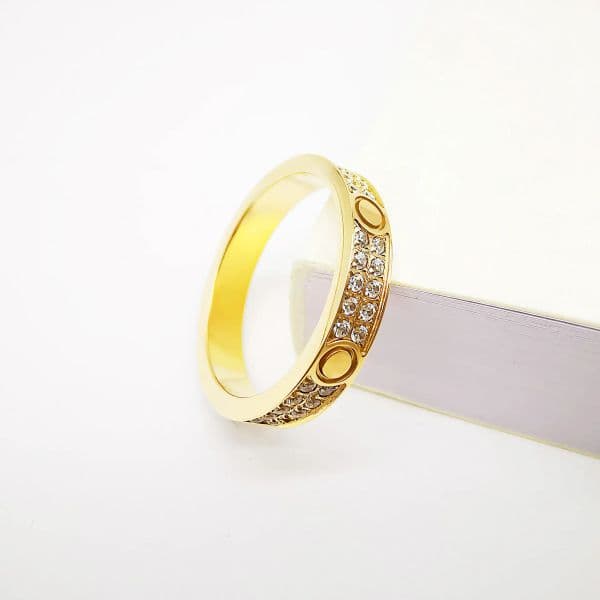luxury ring designer rings nail Ring for womens Titanium steel rose gold silver plated with full diamond for Man Rings wedding Engagement gifts 4 5 6mm Multi size