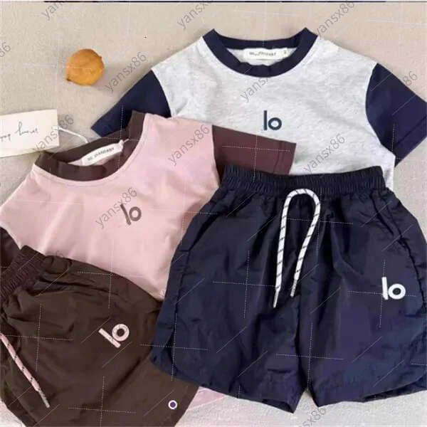 Kids Clothing Sets Designer Child Two Piece Set Printing T Shirt Top and Shorts Suits Outfits Cotton Baby Boys Girl Tracksuit Trendy Childrens Clothes AA