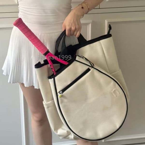 2026 New Embroidered 19L Tennis Outdoor Bag, Detachable and Washable Canvas Handheld Lightweight Backpack