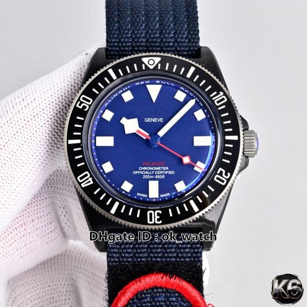 New 42mm Automatic Mens Watch M25707KN-0001 Black Ceramic Bezel Blue Dial Gents Popular Sport Wristwatches