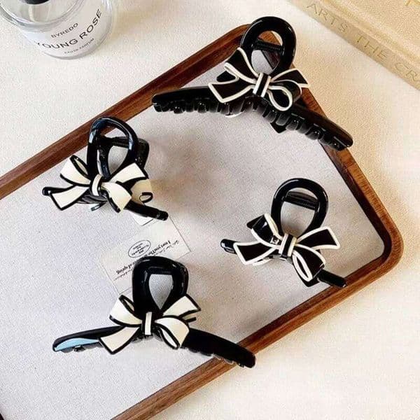1PC/2PCS Elegant Bowknot Acetate Hair Clip, Light Luxury High-End Sense, Stylish Shark Clip for Back of the Head