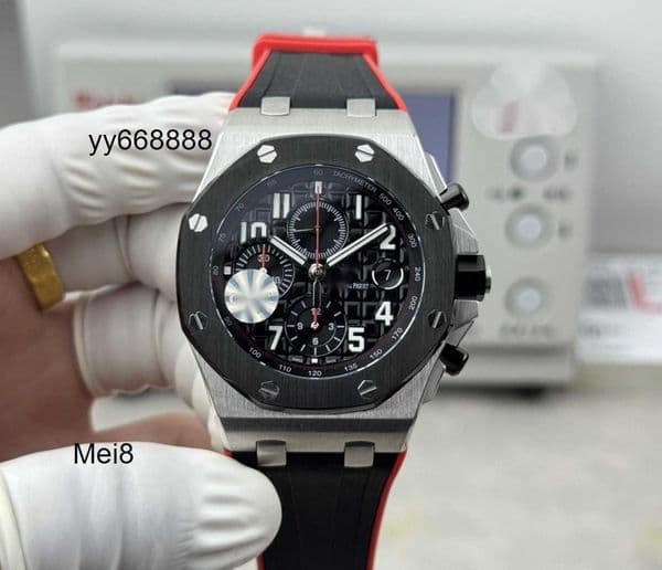 Luxury Automatic Mechanical Watch Skeleton 26238 Offshore Steel Black Dial Chronograph 3126 42mm Sports Watches Skeleton Steel Watch Wristwatch Mei1WZH