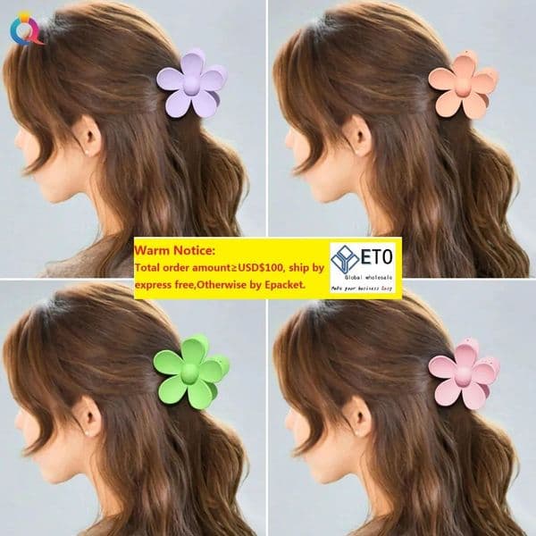 New Korea Flower Shape Ribbon Claw Clip Hair Women Girls Hairpins Crab Claws Clisp Ponytail Barrette Fashion Headwear Hair Accessories ZZ Tax duty Free HJ