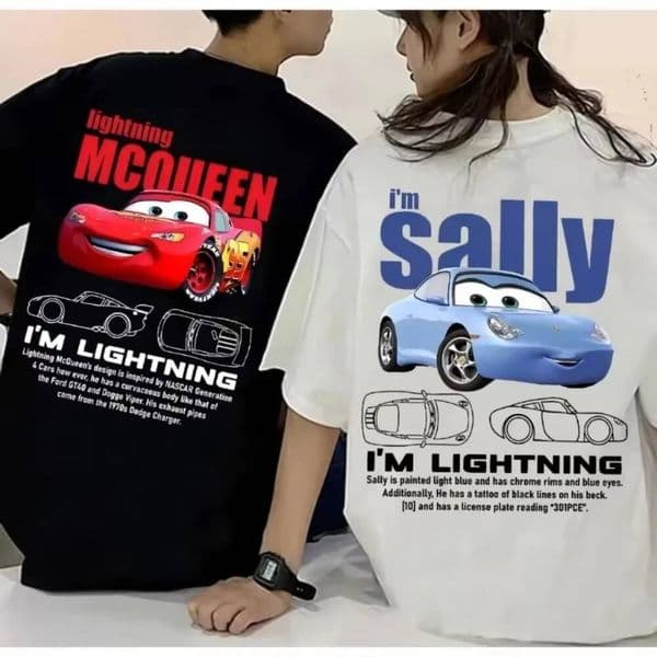 Bestseller Summer New Lighing Print Couple Sally And Ueen Cute Men Women's T-Shirt Casual Tops Ddmysat