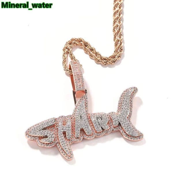 Iced Out Shark Letter Pendant Silver 925 D Color VVS Moissanite Pendants Hip Hop Custom Pendant for Rapper Men Rock Jewelry