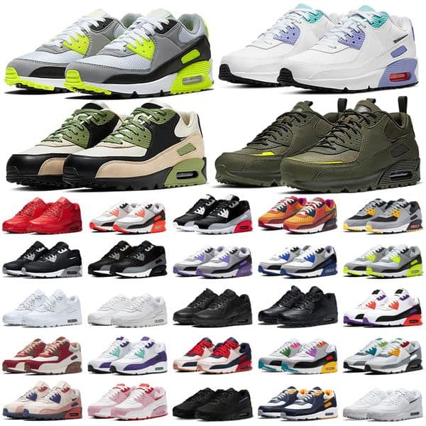 90 DesignerS Running Shoes Waves Leopard Pink TripleS Black White UNC Midnight Navy Men Women trainers Sports Sneakers size 36-45