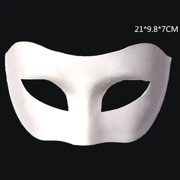 White Unpainted Face Plain/Blank Paper Pulp Mask DIY Dancing Christmas Halloween Party Masquerade Mask Tax Duty Free